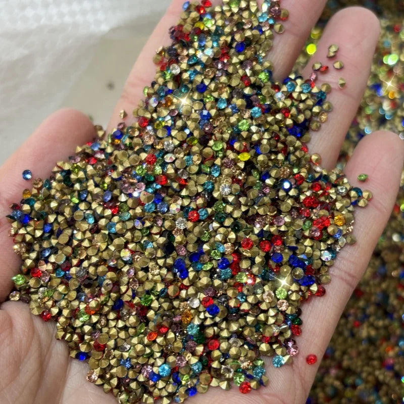Wholesale SS4-SS28 Diamond Crystal Rhinestone Nail Art DIY Jewelry Accessories Point-back Glass Chaton Rhinestone