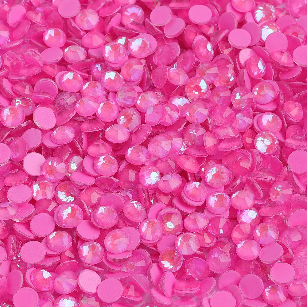 34Kinds Pink Color SS6-SS30 Crystal Rhinestones Ready Stock Non Hotfix Glue on Rhinestones for Gymnastics Performance Clothing