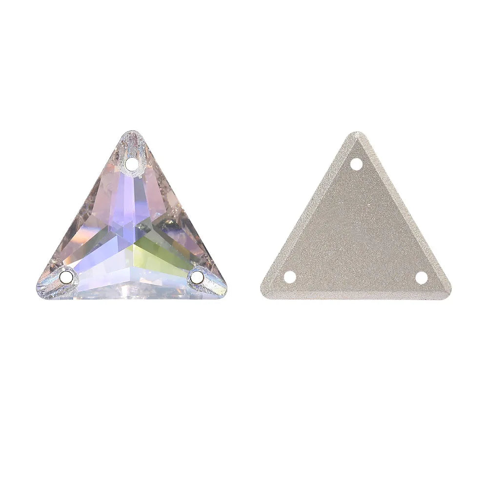 3270 Factory Direct 12mm/16mm/22mm Different Sizes 55+ Colors Top Quality Durable Grade AAAAAA Glass Triangle Sew-on Rhinestone