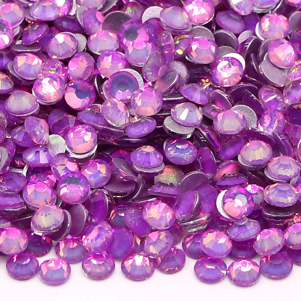 Purple 30Kinds Colors 2024 Ready Stock New Colors Wholesale Rhinestone Non Hotfix Flat Back Crystal Glass  for DIY Nail Clothing