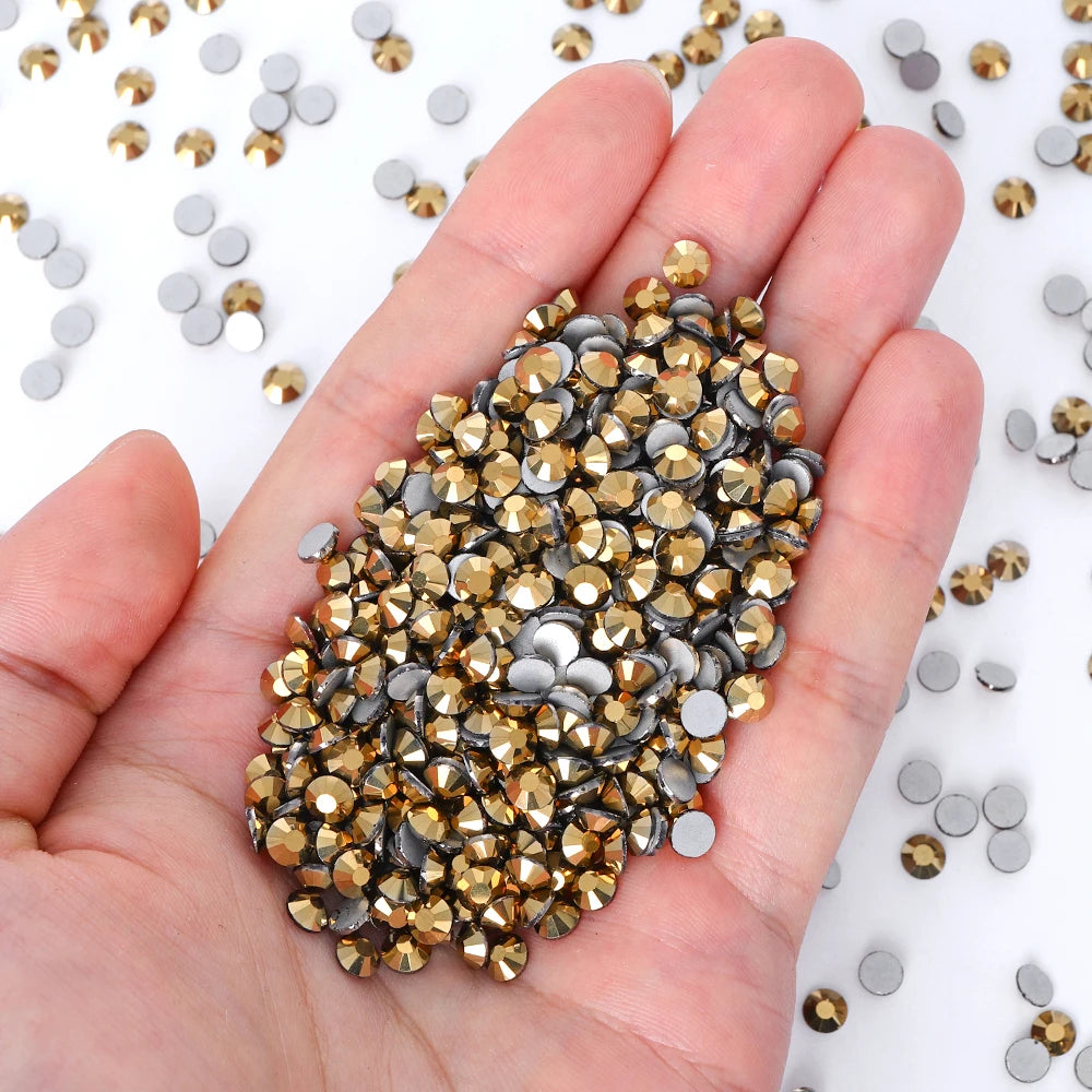 QIYI Wholesale 14400pcs Bulk Package Non Hotfix Rhinestones Glitter Bling Glue on Rhinestones for Accessories