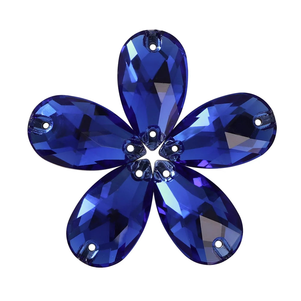 Wholesale  Drop Sew-on Stone K9 Crystal Flat Back  Rhinestones  Crystal for Sewing Glass Fancy Sew on Drop 3230