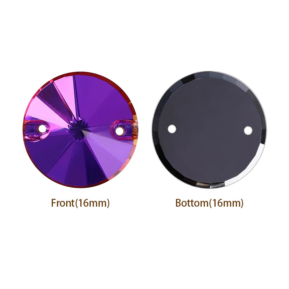 3200 QIYI Innovative Design Top Quality Rivoli Shape Flat Back Glass Crystal Sew on Rhinestones for Designer Garment Decoration