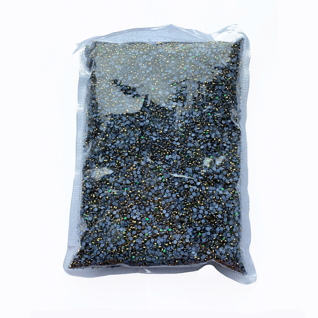 New Product Flat Back Glass Crystals Gold Rhinestone Bling the Lens Diamond Hotfix Iron on Rhinestones for Garment Clothes