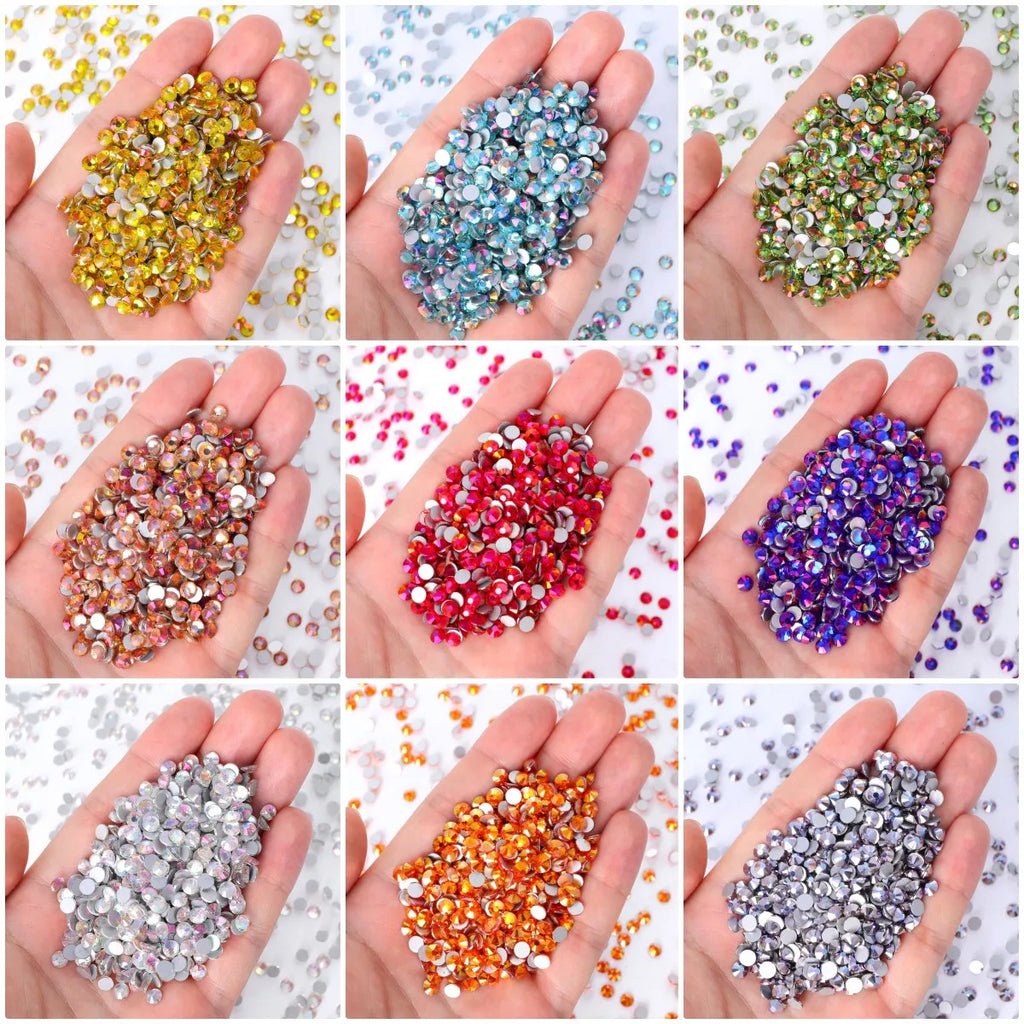 QY Wholesale Over 200 Colors Rhinestones Bulk Red Crystal Flat Back Glue on Non Hotfix Stone Bling Cristal AB for Tumbler