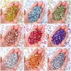 QY Wholesale Over 200 Colors Rhinestones Bulk Red Crystal Flat Back Glue on Non Hotfix Stone Bling Cristal AB for Tumbler
