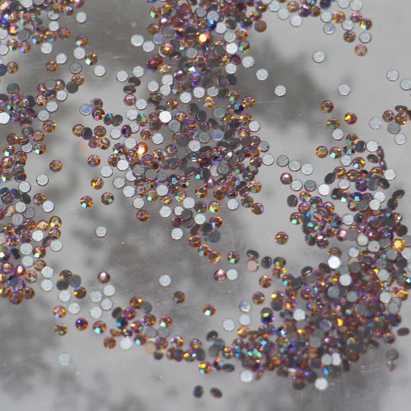 High Quality SS3 Pink AB Flat Back Rhinestone in Bulk Glass Nail Rhinestone DIY Rhinestone Jewelry Accessories