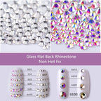 Wholesale Blue Moonlight Effects Glass Flatback Rhinestones SS3-SS30 Non Hotfix Strass Glue on Nail Art Decoration