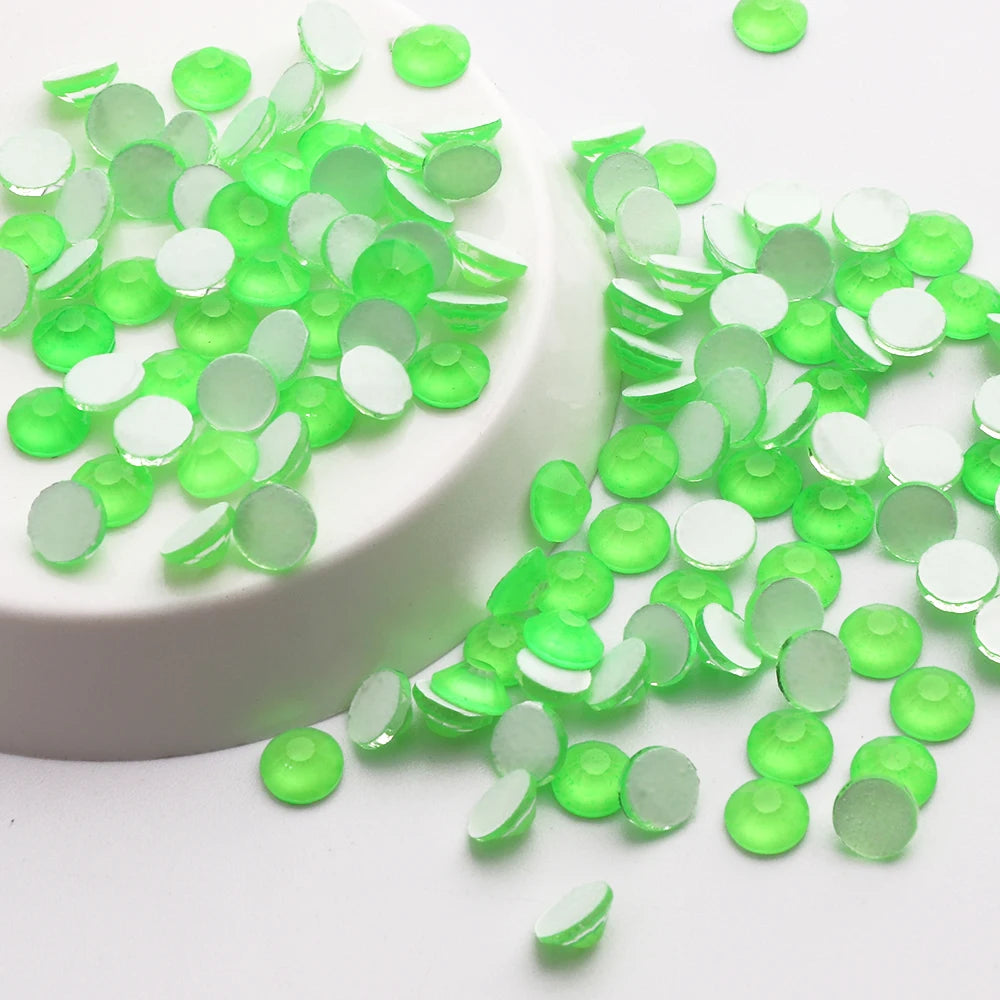 Luminous  Neon Color Glass Flatback Rhinestones SS6-SS30 3D Charm Gems DIY Manicure Nail Art Decorations