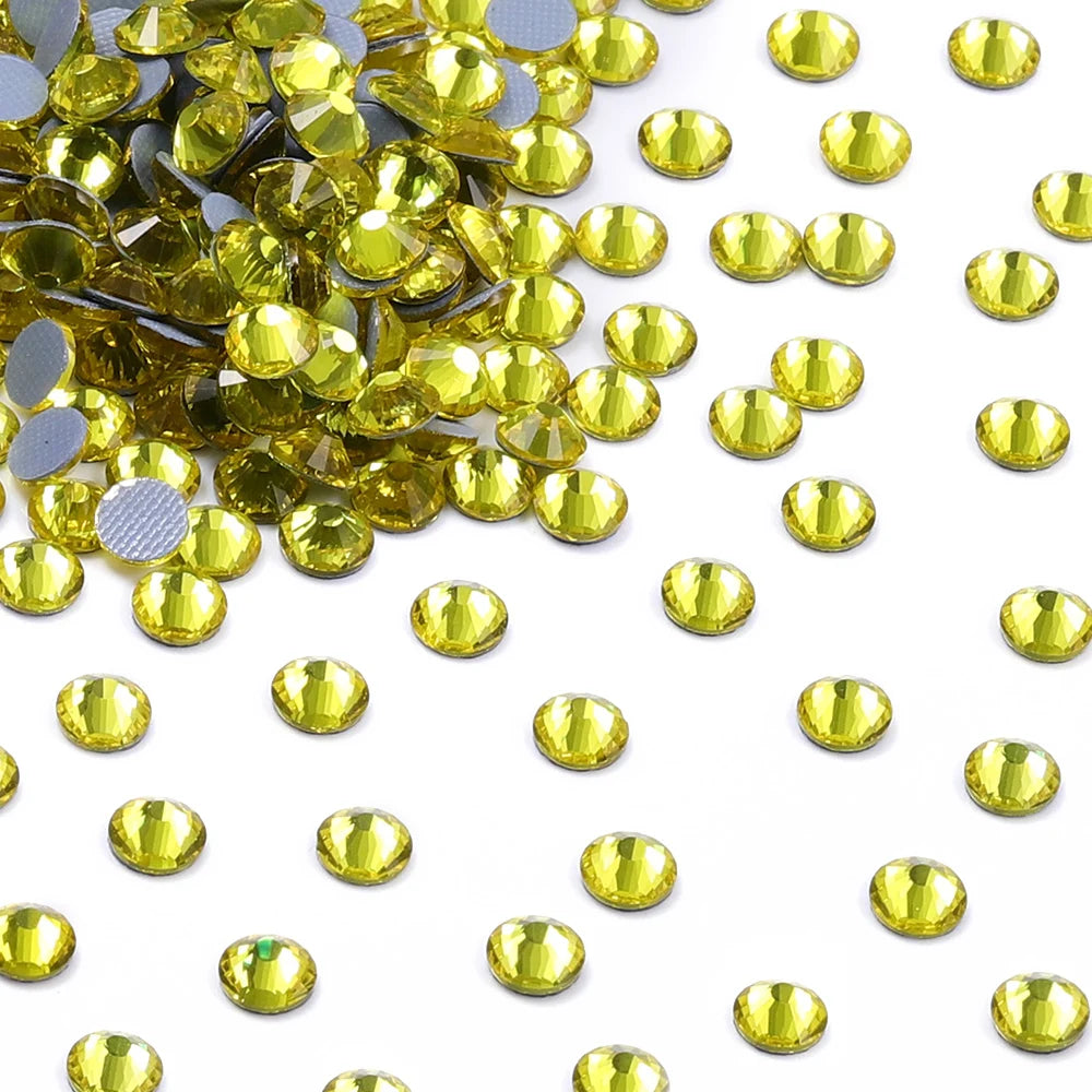 Ready Stock Flat Back Hotfix Glass Crystal Rhinestone Round Hotfix Crystal Stone Girls Love Bling Bling for Clothing Accessories