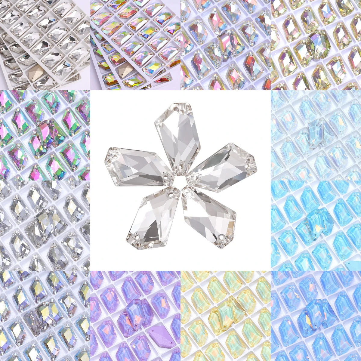 2024 New Product Explosion Factory Direct Wholesale Hot Selling Innovative Design Minimalist Versatile Sew Glass Rhinestones