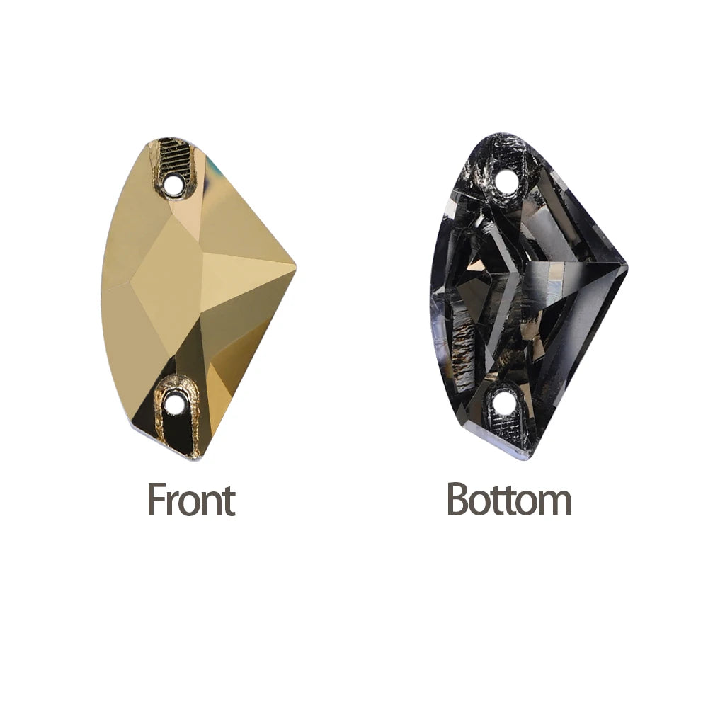 Factory Direct Wholesale Low MOQ Glass Crystal Galactic Sew-On Rhinestones With Two Holes for Garment Decoration 3256