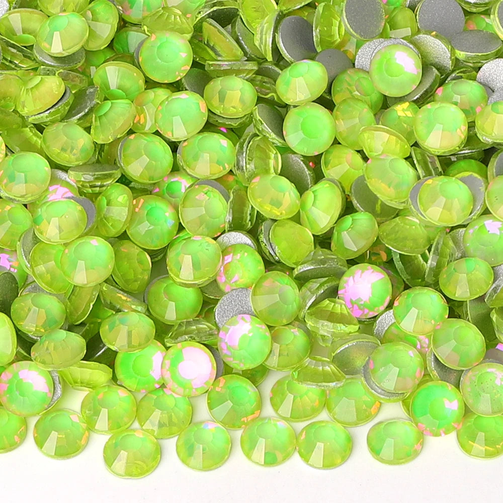 Latest New Colors Luminous Ss3-ss50 Wholesale Non Hotfix Cryatl Opal  Flat Back Crystal  Glass Rhinestones for DIY Gym Clothing