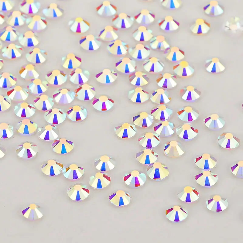 Customized Rhinestone Supplier Glass Crystals Nail Art Rhinestones SS10 Non Hot Fix Diamond AB Rhinestone Bling for Garment Nail
