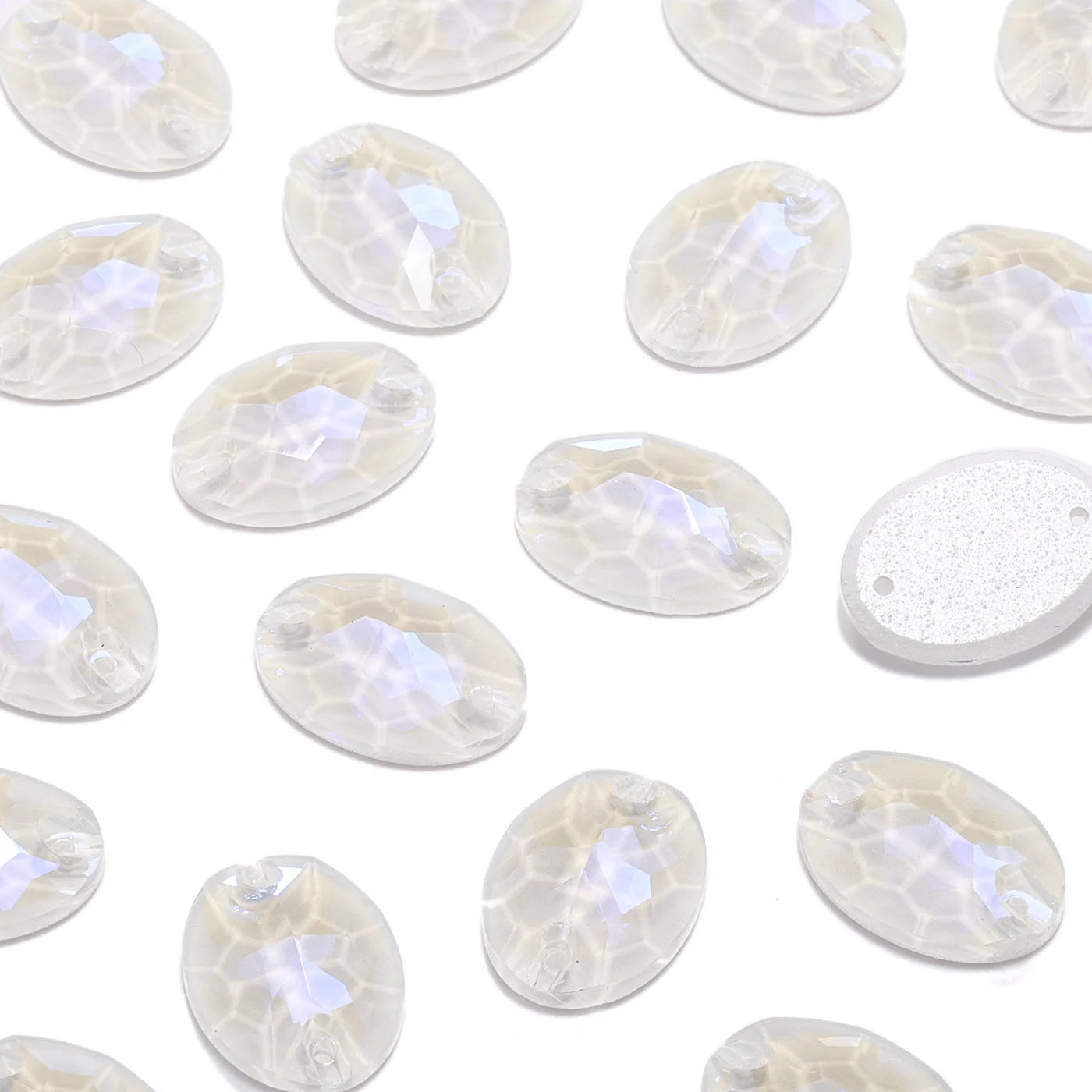 QIYI Oval Crystal Sew-on Rhinestones Flat Back K9 Glass Sew on Stones Garment Beads Clothing Sewing Accessories