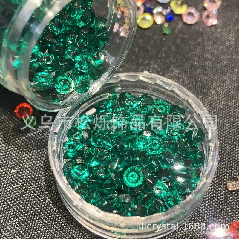 Wholesale Unique Gradient Coloured Plastic Resin Rhinestones Loose Beads for DIY Accessories Bulk Craft Materials