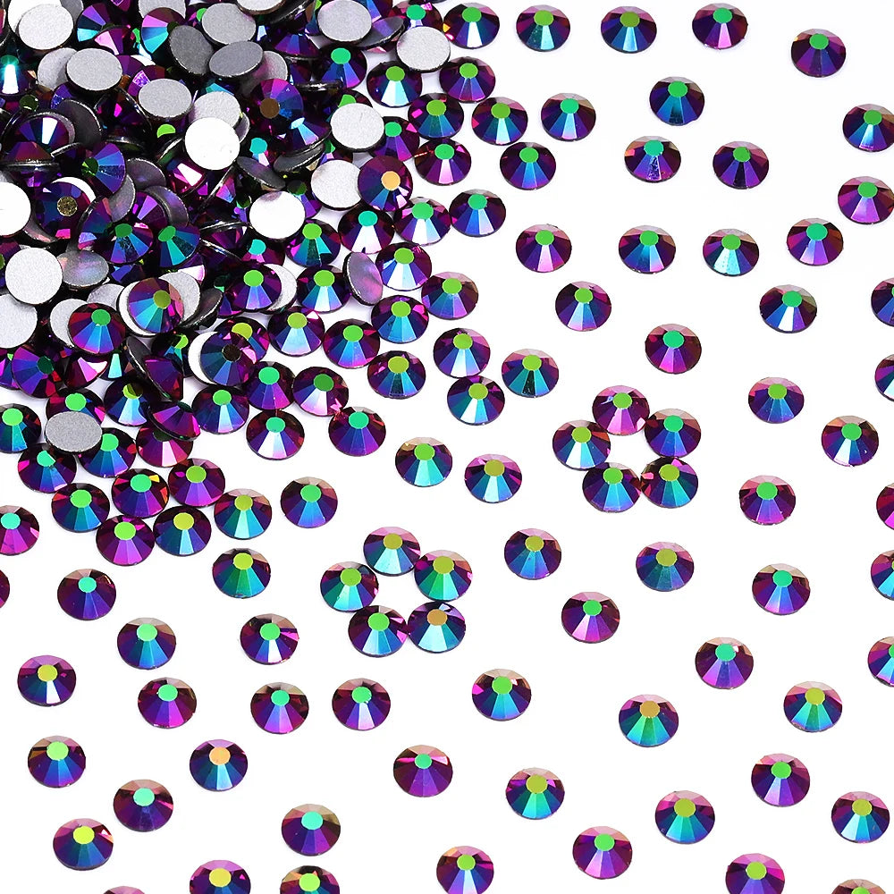 SS6-SS30 Wholesale Small Bag Non Hotfix Glue on 4A+ Quality Rhinestones Glass Crystal Flatback Regular Cut for Nail Art