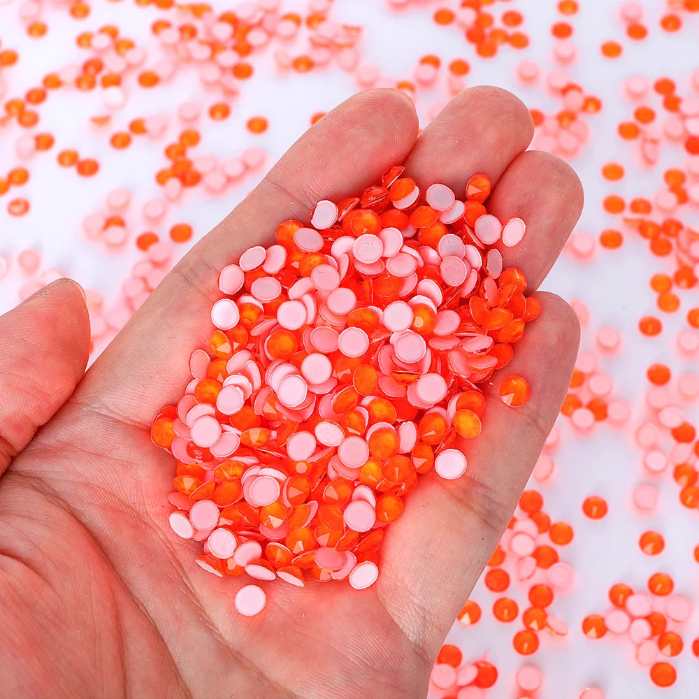 16Cuts Neon White Colors Glass Crystal Rhinestone SS10-SS40 8 Big 8 Small Crystal Strass Bling Bling Flatback Rhinestones