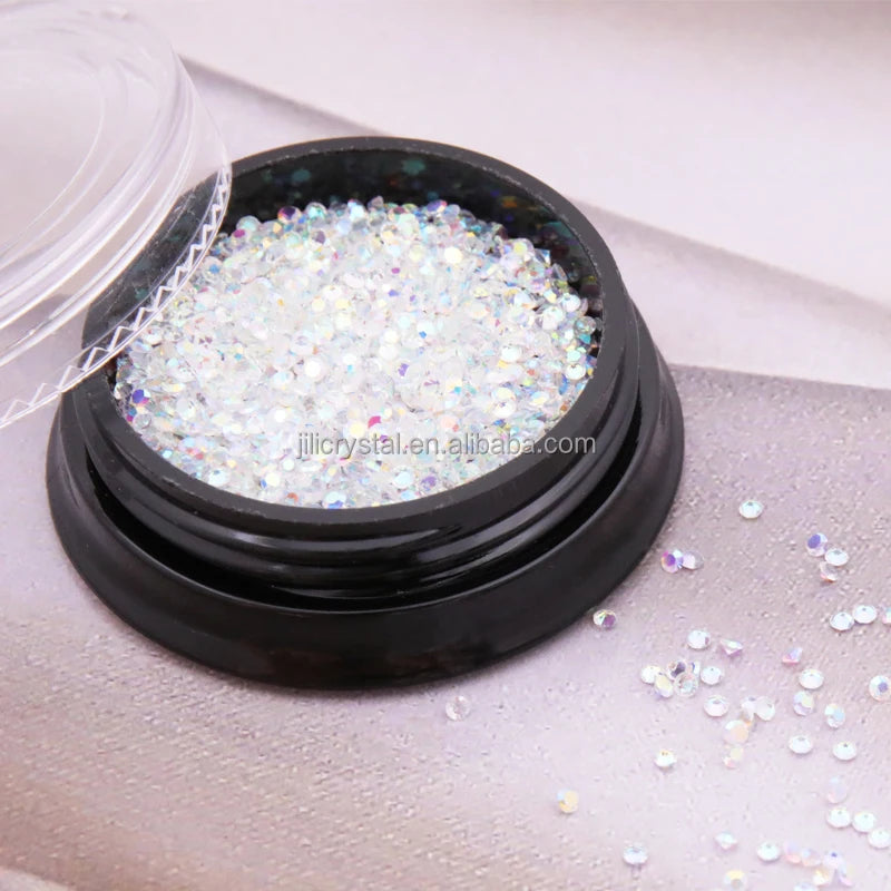 Hot Sales 1.2mm Box Packaging Crystal for Nail Art Diamond Nail Art Dust Micro Diamond Mini 3D Nail Art Crystal