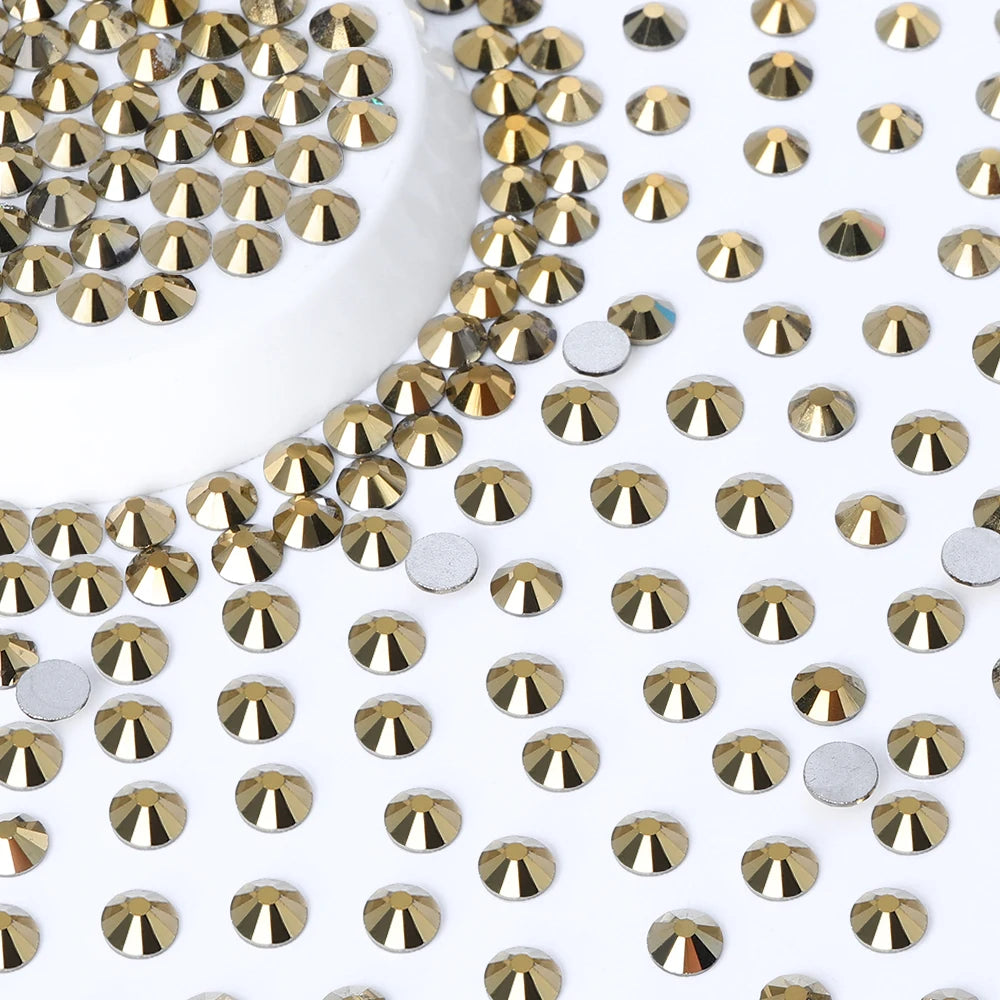 QIYI Wholesale 14400pcs Bulk Package Flatback Rhinestones Glitter Bling Glue on Luminous Rhinestones for Accessories