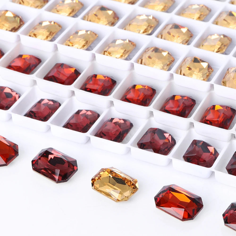 New Shape Hot Selling Maxi Cushion Octagon K9 Glass High Quality Durable Innovative Design Popular Decoration Point Back Stones