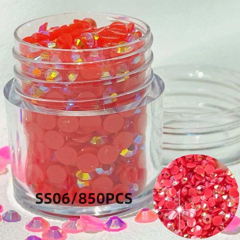 2024 Exquisite Bottled 3mm/5mm/6mm Resin Flat Back Crystal Rhinestone Self Adhesive Nail Diamond Decoration