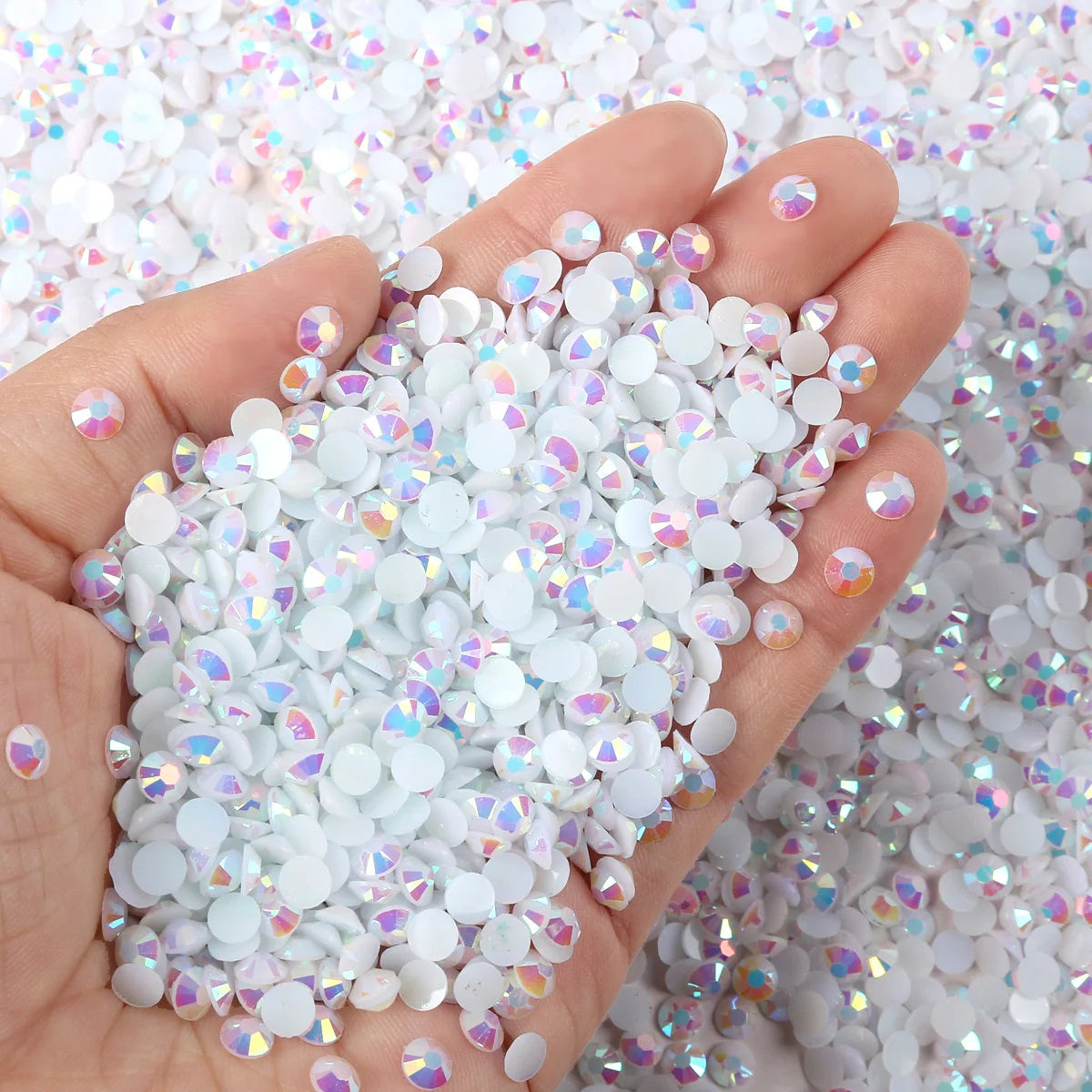 Hot Selling ABcolor 3mm Flat Back Crystal Rhinestone With Multiple Color Options, Circular Resin Rhinestone Nail Diamond Jewelry