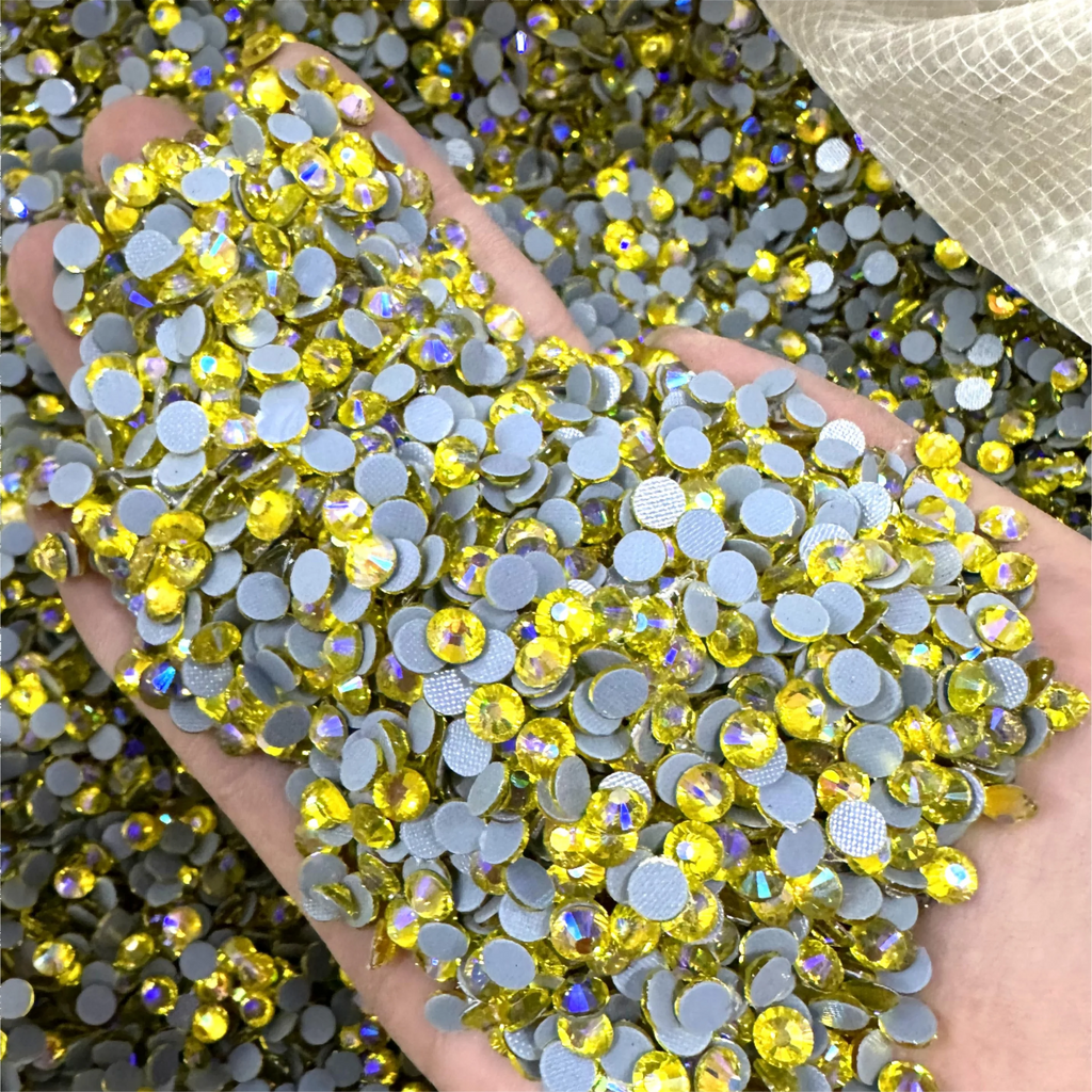 Factory Wholesale Over 200 Colors German Intensive Glue Hotfix Stone SS20 Glass Crystal AB Hot Fix Rhinestones for Wedding Dress