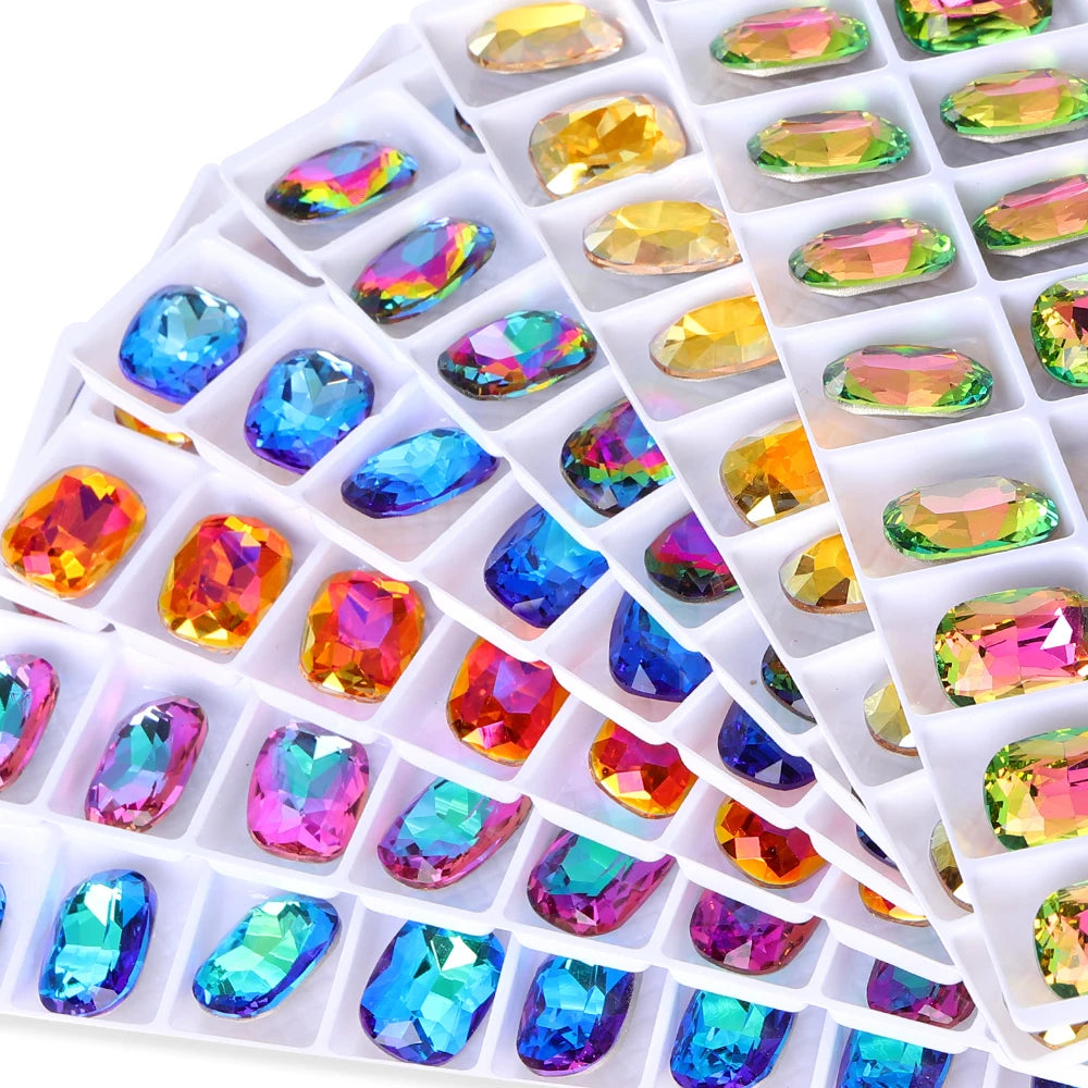 Latest Fashion Design Classical Rectangle for Fancy Stone High Quality Grade AAAAAA K9 Glass Point Back Stones 12 Facets