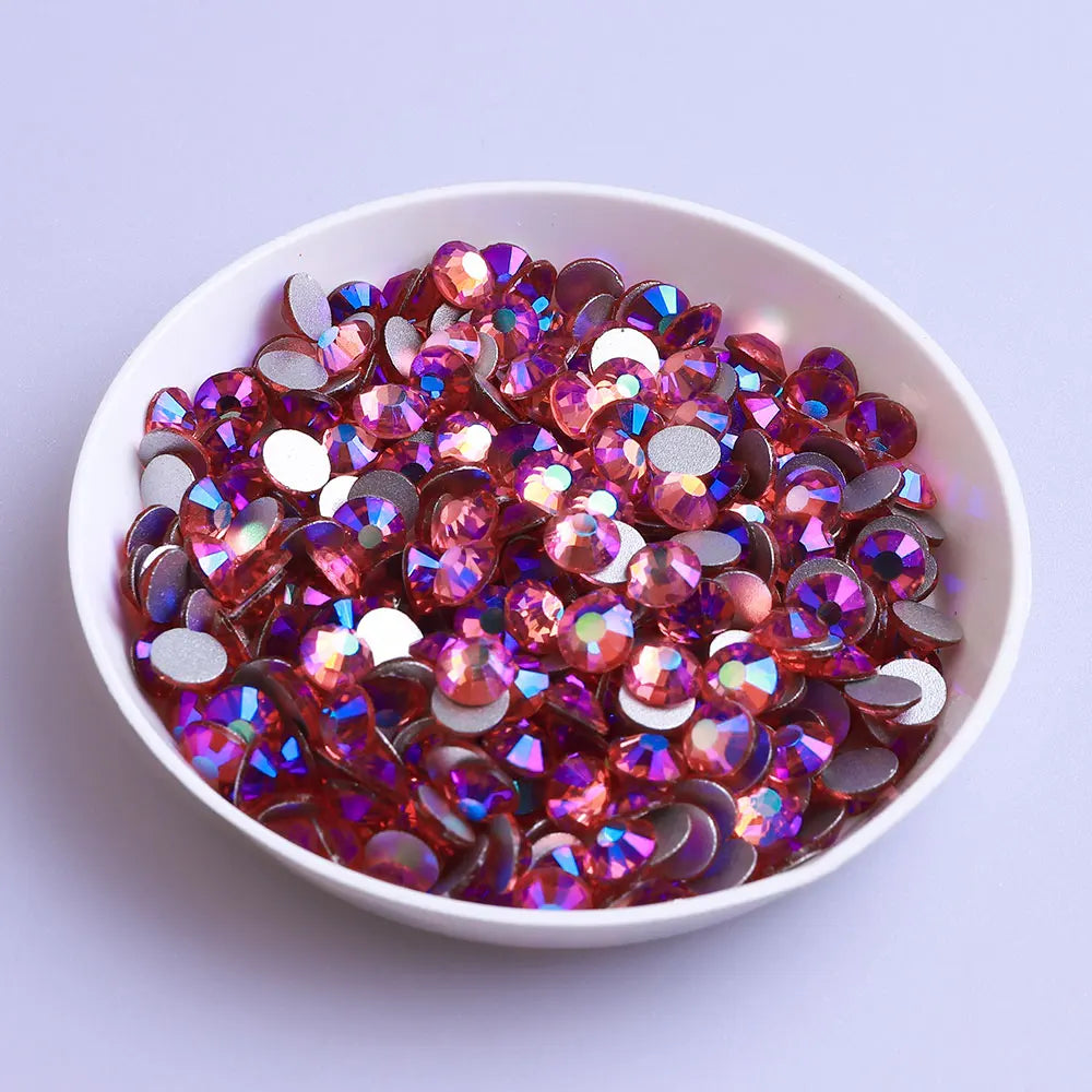 Top Selling Glass Crystals AB Colors Nail Art Rhinestones Flat Back Non Hotfix Rhinestone Diamond for Fashion Jewelry Earring