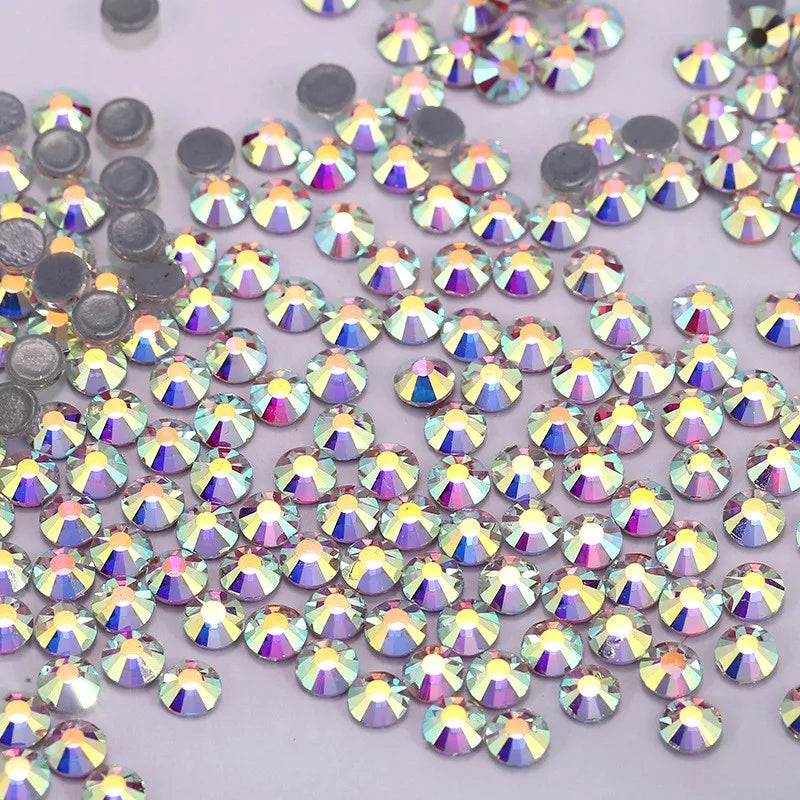 Wholesale Crystal Hotfix Rhinestones Bulk Custom Sticker Glass Rhinestones Flatback for  Blingbling Transfers Clothes Shoes