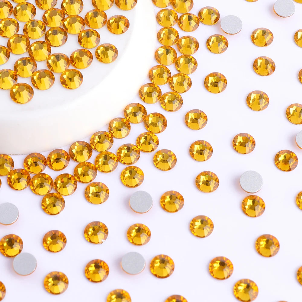 QIYI Wholesale 14400pcs Bulk Package Flatback Rhinestones Glitter Bling Glue on Luminous Rhinestones for Accessories