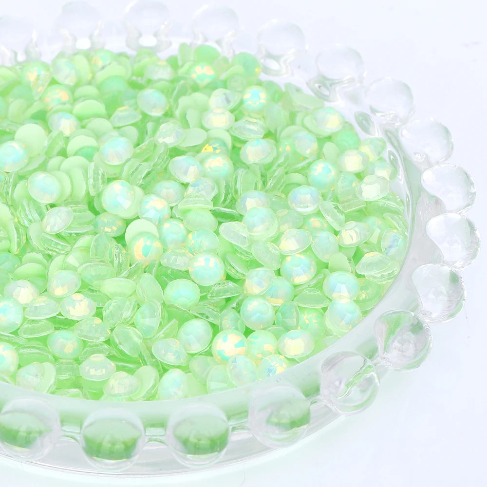 QIYI Wholesale Rhinestone Bulk Glitter Bling Diamond Mocha Opal Non Hotfix Glass Rhinestones Trimmings for Nail Crystals