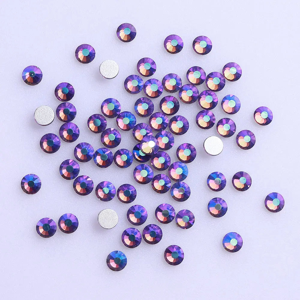 Customized Rhinestone Supplier Glass Crystals Nail Art Rhinestones SS10 Non Hot Fix Diamond AB Rhinestone Bling for Garment Nail