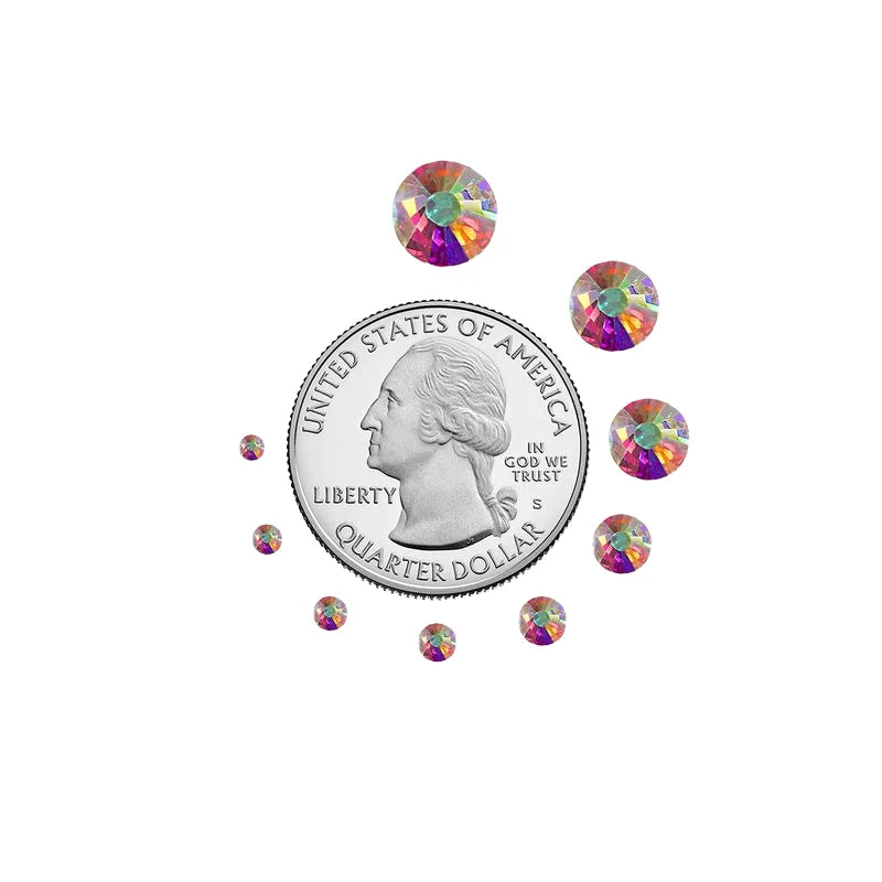 AB Crystal Hotfix Rhinestones Bulk Flatback Glass Iron-On Gems for DIY Garment Bags & Dress 14400 Pcs SS10 on Shirt Fabric