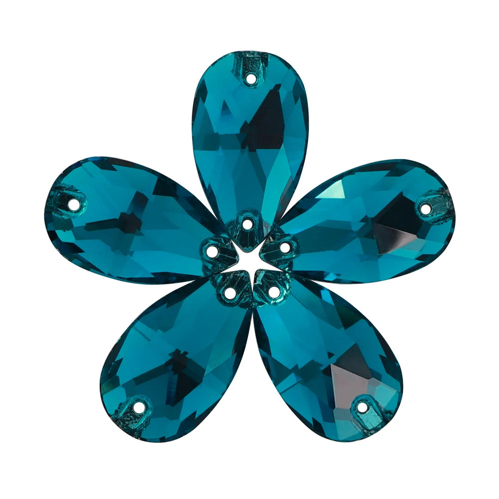 Wholesale  Drop Sew-on Stone K9 Crystal Flat Back  Rhinestones  Crystal for Sewing Glass Fancy Sew on Drop 3230
