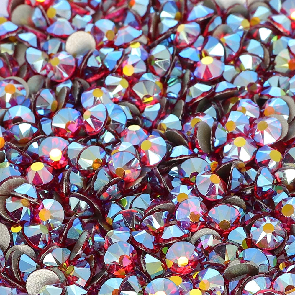 Factory Wholesale Crystal AB Colors 2088 16 Cut Facets Multi and Size Flat Back Golden Bottom High Quality Glass Rhinestones