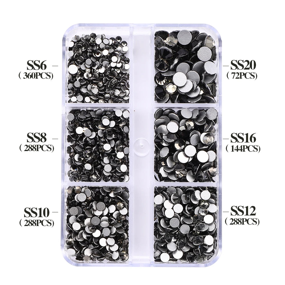 Wholesale Round Crystal Mixed Size Ss6-ss20 Flat Back Non Hot Fix Rhinestones With Box Package