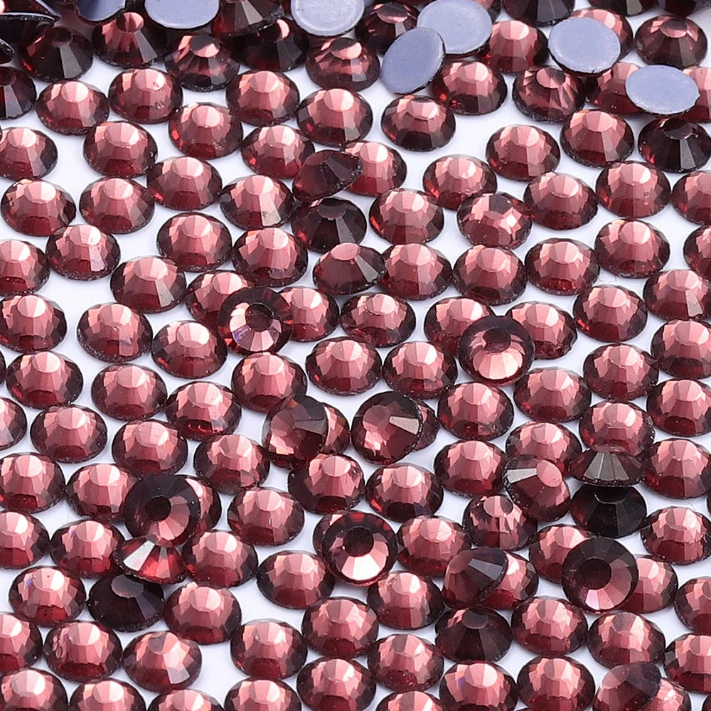 Wholesale 60Colors Hotfix Glass Crystal Rhinestone Flat Back Round Hotfix Crystal Stone Delicate for Clothing Accessories