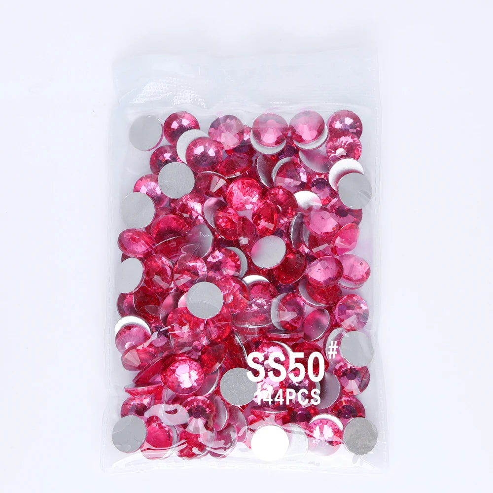 SS50 Rhinestone Big Size Wholesale Flat Back Rhinestone  Non Hotfix Flat Back Crystal  Glass Rhinestones for DIY Gym Clothing