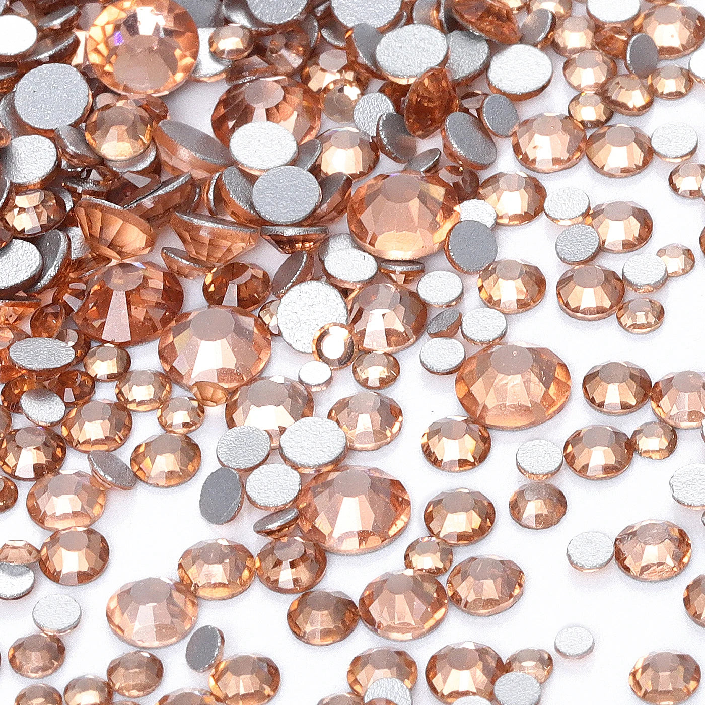 QIYI Wholesale Mixed Size Ss3-ss20 Crystal Rhinestones  Non- Hotfix Round Loose RhinestonesBulk for Decorative Nail Art Crafts