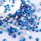 Glitter SS16 SS20 SS30 Peridot AB Flatback Glass Round Crystal Applique Non Hotfix Strass Rhinestones for Nail Art Decoration