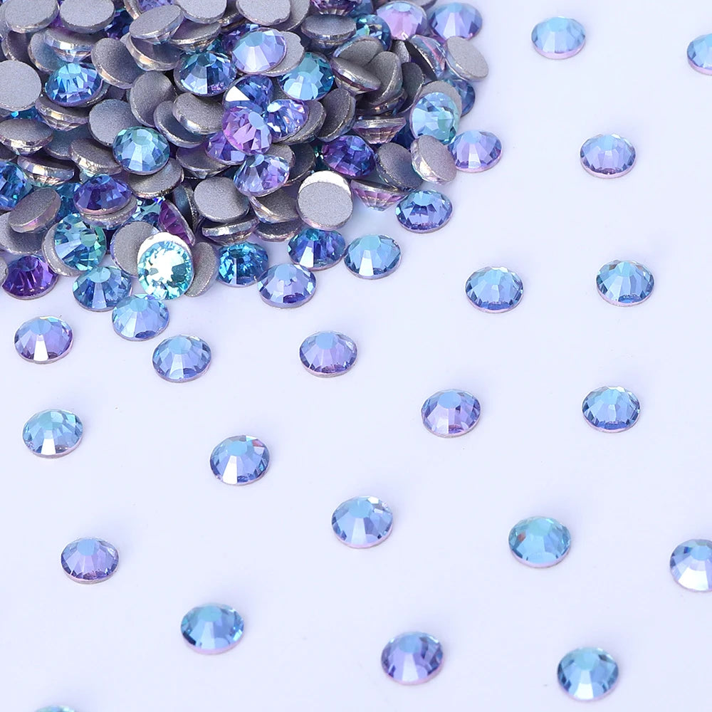 QIYI Wholesale 14400pcs Bulk Package Flatback Rhinestones Glitter Bling Glue on Luminous Rhinestones for Accessories