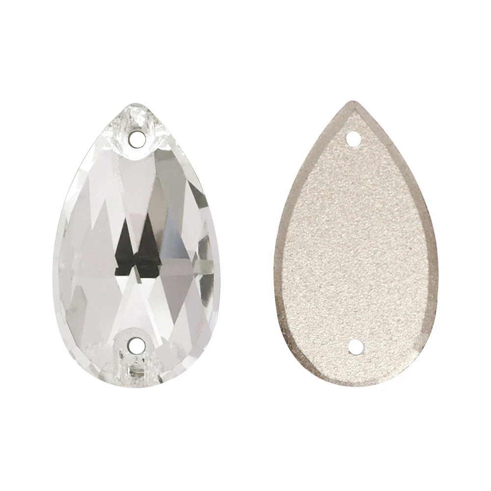 Hot Selling QIYI Brand 55 Colors Multi Size Multi Shape High Quality Flat Back Drop Sew-on Glass Crystal Rhinestones 16 Facets