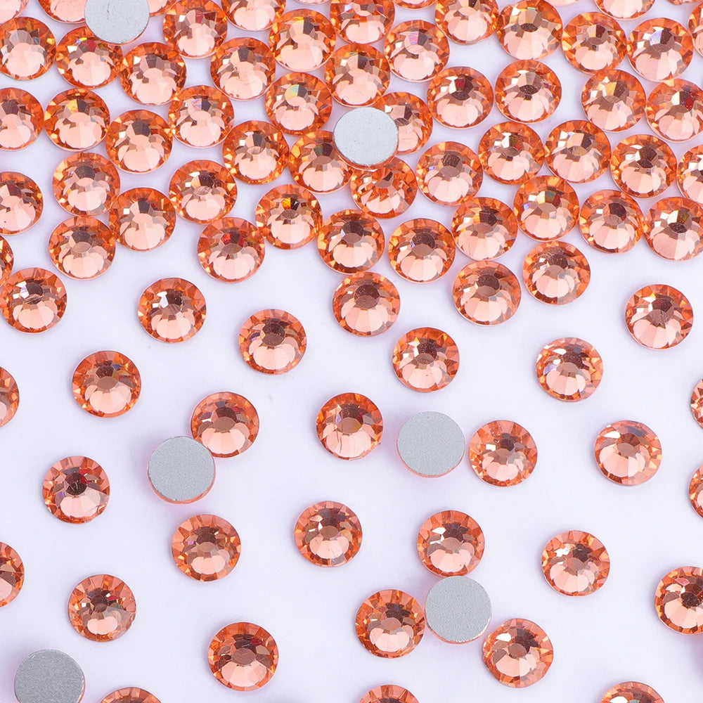 Wholesale 14400pcs Glass Crystal Glue on Rhinestones Bulk Non Hotfix Flatback Rhinestones for Wedding Accessories