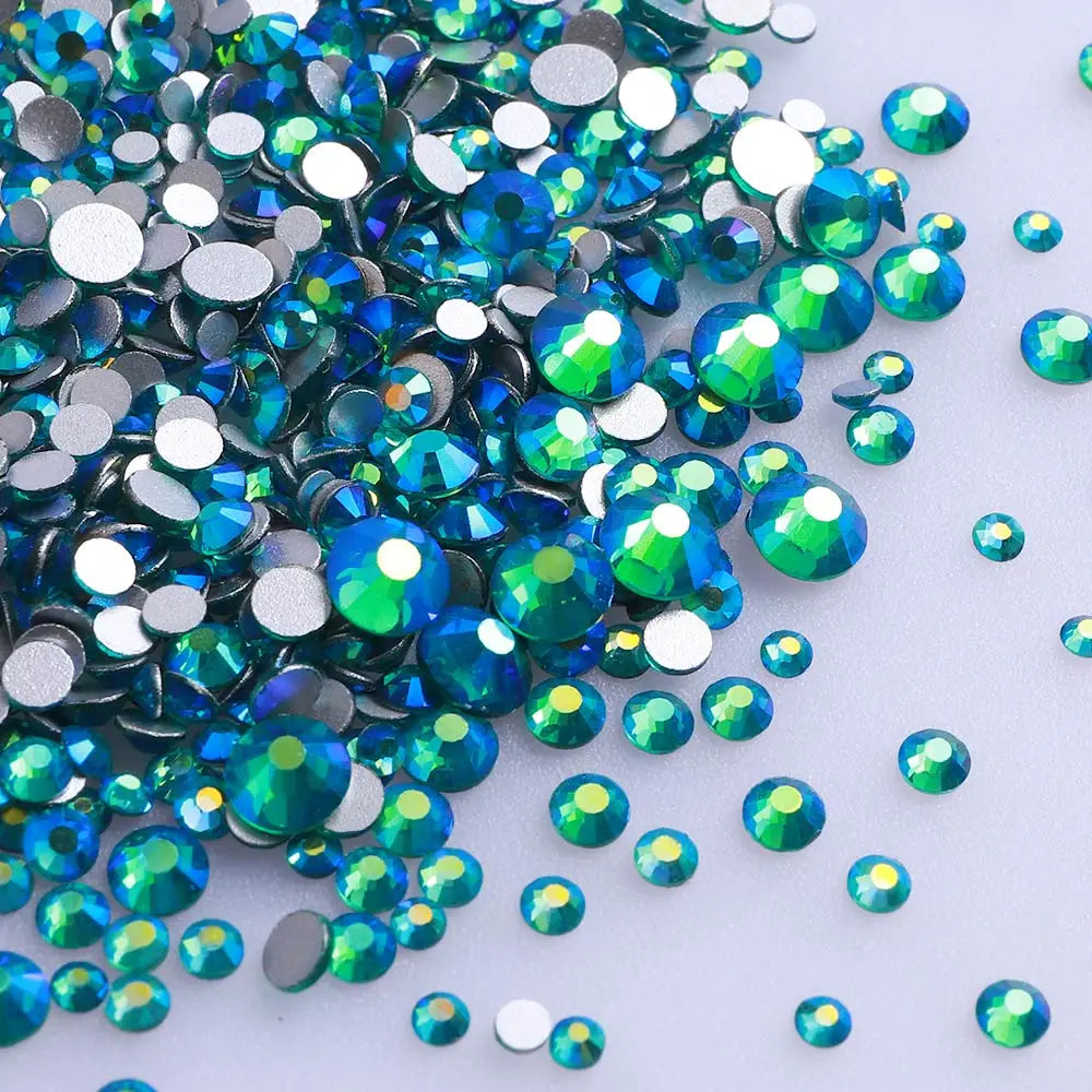 Wholesale High Quality Rhinestone Non Hotfix Bulk Transparent Crystal AB Glass Rhinestones Mixed Sizes