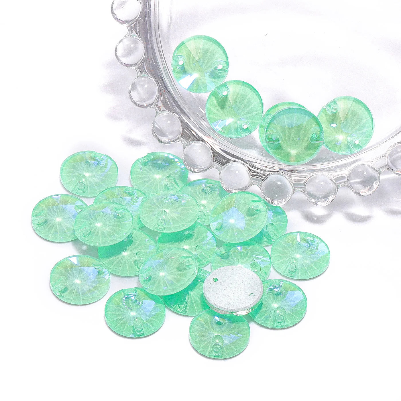 Wholesale Neon Rivoli Rhinestones 50 Colors Crystal  Sew-on Rhinestones Glass Clothing Flatback Sewing Stones for Women
