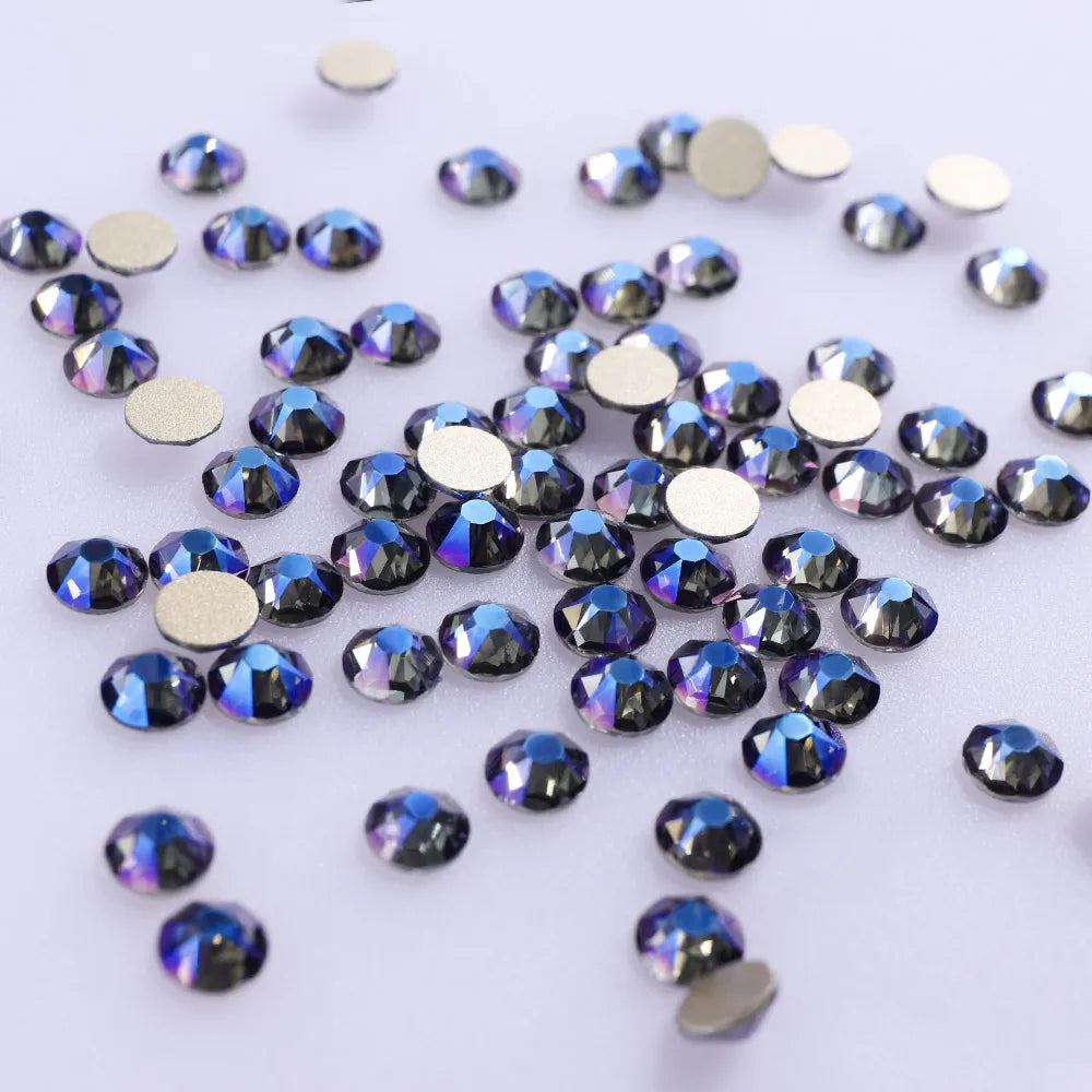 Top Selling Glass Crystals AB Colors Nail Art Rhinestones Flat Back Non Hotfix Rhinestone Diamond for Fashion Jewelry Earring