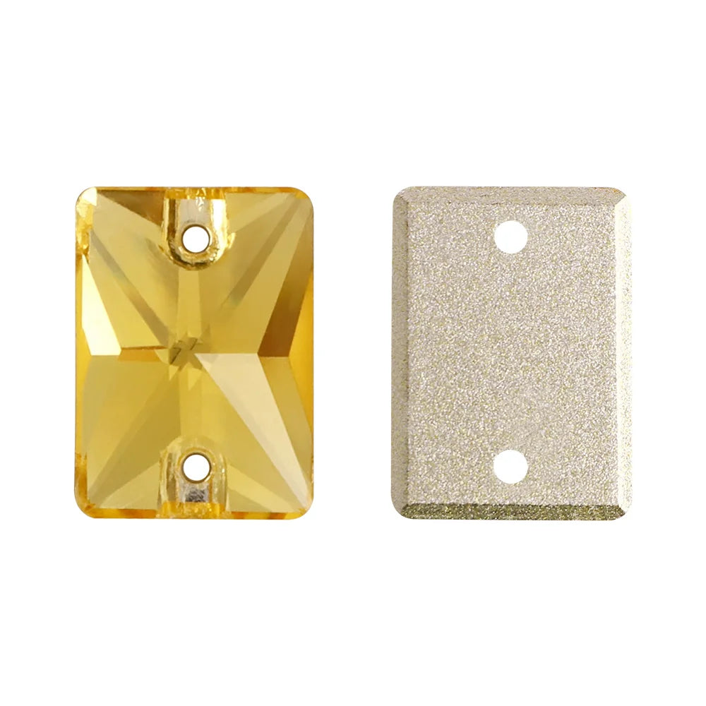 QIYI Multi Colors and Size Rectangle Sew-on Stone for Choice Clear Glass Flat Back Top Quality Sew on Rhinestones (3250)