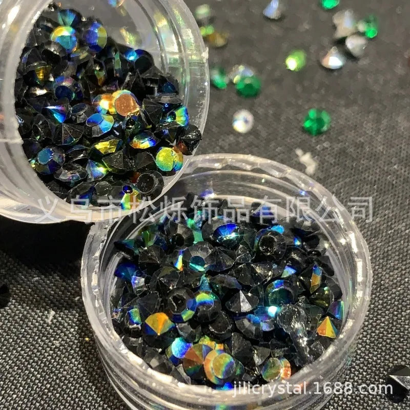 Wholesale Unique Gradient Coloured Plastic Resin Rhinestones Loose Beads for DIY Accessories Bulk Craft Materials